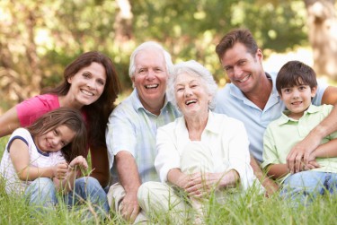 Portrait Of Extended Family Group In Park